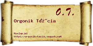 Orgonik Tácia névjegykártya